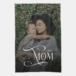 Modern Best Mom Ever Photo Mothers Day Gifts キッチンタオル