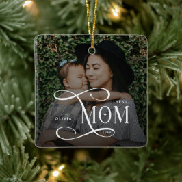 Modern Best Mom Ever Photo Mothers Day Gifts セラミックオーナメント