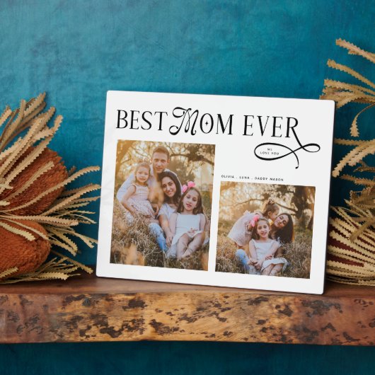 Modern Best Mom Ever Photo Mothers Day Gifts フォトプラーク (側面)