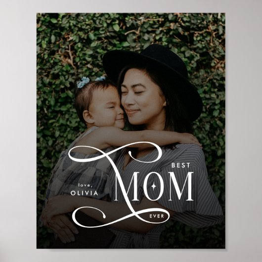 Modern Best Mom Ever Photo Mothers Day Gifts ポスター (正面)