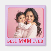 Modern Best Mom Ever Purple Photo Magnet マグネット (正面)