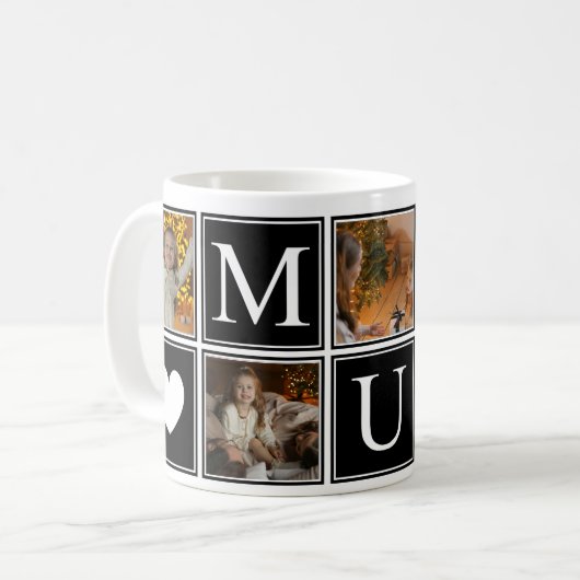 Modern Best Mum Monogram  コーヒーマグカップ (正面左)