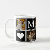 Modern Best Mum Monogram  コーヒーマグカップ (左)
