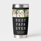 Modern BEST PAPA EVER 3 Photos 保温保冷タンブラー (正面)