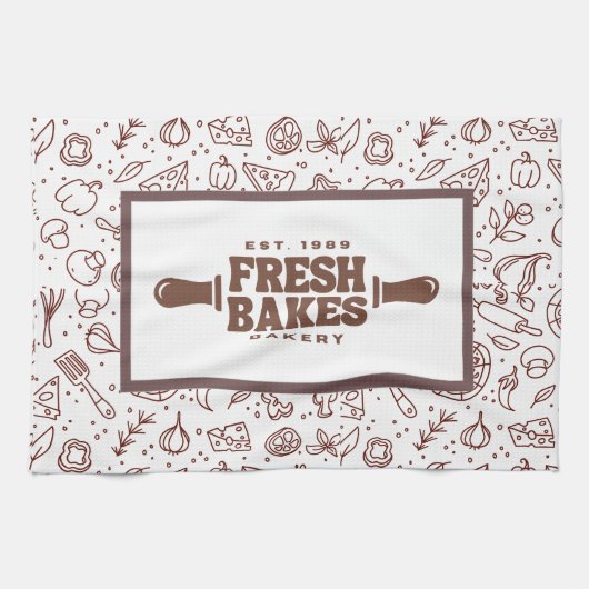 Modern Best Pizza In Town Professional  キッチンタオル (横)