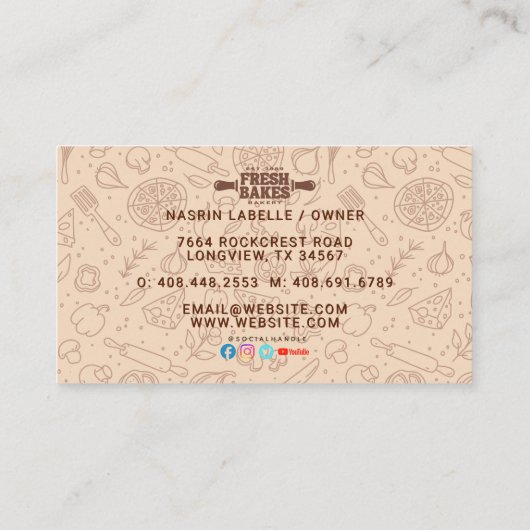 Modern Best Pizza In Town Professional 名刺 (裏面)