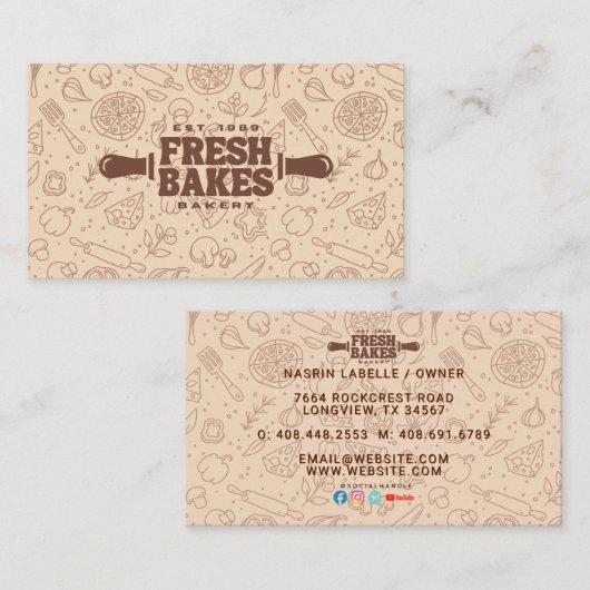 Modern Best Pizza In Town Professional  名刺 (正面/裏面)