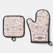 Modern Best Pizza In Town Professional  鍋つかみ&鍋敷きセット (正面)