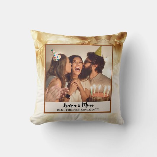 Modern BFF Photo Plaid Friendship Best Friend Thro クッション (正面)