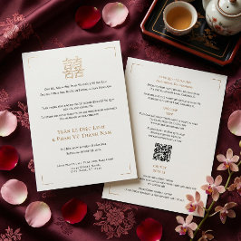 Modern Bilingual Vietnamese English QR Wedding 招待状