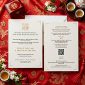 Modern Bilingual Vietnamese English QR Wedding 招待状