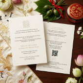 Modern Bilingual Vietnamese English QR Wedding 招待状