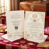 Modern Bilingual Vietnamese English QR Wedding 招待状