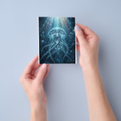 "Modern Bioluminescent Jellyfish Acrylic Pedestal チラシ (手)