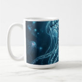 "Modern Bioluminescent Jellyfish Deep Sea Wall Clo コーヒーマグカップ (左)
