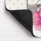 Modern Bird and Flora Dotty Monogrammed マウスパッド (コーナー)