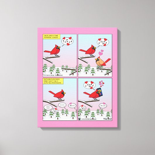 Modern Bird Mating Calls Comic キャンバスプリント (正面)