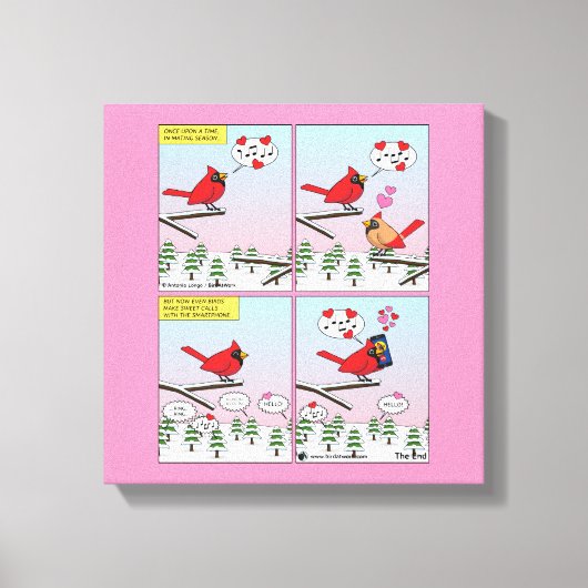 Modern Bird Mating Calls Comic キャンバスプリント (正面)