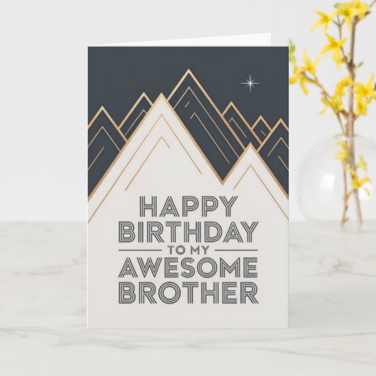 Modern Birthday Card for Brother カード (黄色い花)