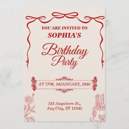 Modern Birthday Card Template Editable & Printable 招待状