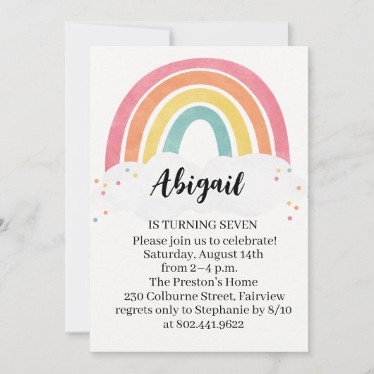 Modern Birthday Celebration Invitation 招待状 (正面)
