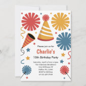 Modern Birthday Confetti Fun  招待状 (正面)