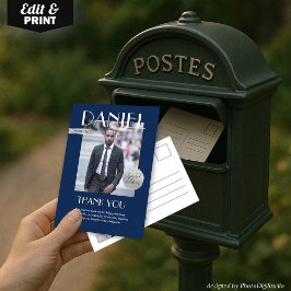 Modern Birthday Custom Magazine Cover サンキューカード