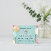  Modern Birthday Party Invitation || Customizable  エンクロージャーカード (スタンド正面)