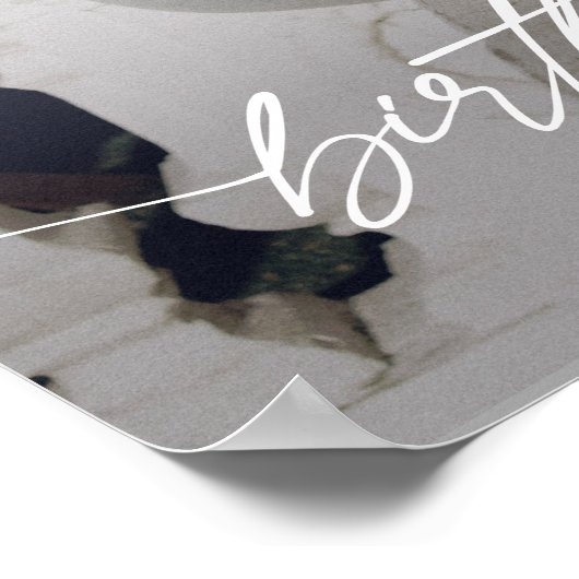 Modern Birthday Party Photo Welcome Elegant Script ポスター (角)