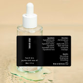 Modern Black 1oz 30ml Skincare Bottle Waterproof ラベル