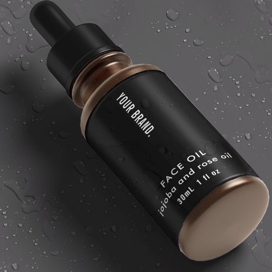 Modern Black 1oz 30ml Skincare Bottle Waterproof ラベル