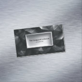 Modern Black 3D Polygonal Crystal Facet Minimalist マグネット名刺 (インサイチュ)