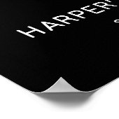 Modern Black 40th Birthday Party Welcome Sign ポスター (角)