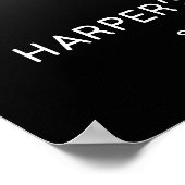 Modern Black 40th Birthday Party Welcome Sign ポスター (角)