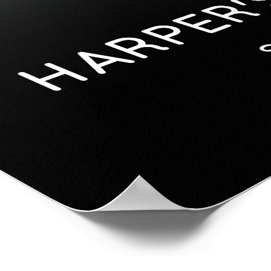 Modern Black 40th Birthday Party Welcome Sign ポスター (角)