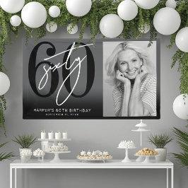 Modern Black 60th Birthday Party 横断幕