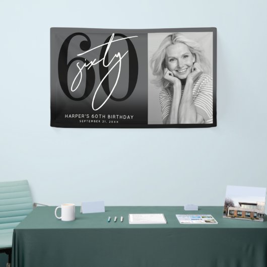 Modern Black 60th Birthday Party 横断幕 (トレードショー)