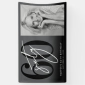 Modern Black 60th Birthday Party 横断幕 (縦)