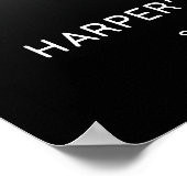 Modern Black 60th Birthday Party Welcome Sign ポスター (角)