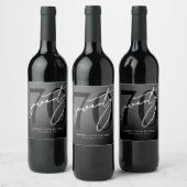 Modern Black 70th Birthday Party ワインラベル (ボトル)