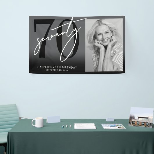 Modern Black 70th Birthday Party 横断幕 (トレードショー)