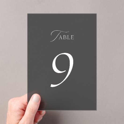 Modern Black Acrylic Table Number Sign アクリル招待状 (インサイチュ (ポータブル))