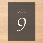 Modern Black Acrylic Table Number Sign アクリル招待状 (正面)