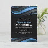 Modern Black and Blue 85th Birthday Party 招待状 (スタンド正面)