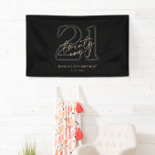 Modern Black and Gold 21st Birthday Banner 横断幕 (インサイチュ)