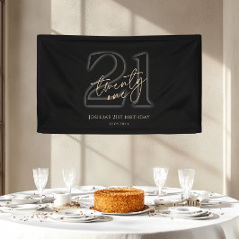 Modern Black and Gold 21st Birthday Banner 横断幕