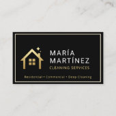 Modern Black and Gold Cleaning Company 名刺 (正面)