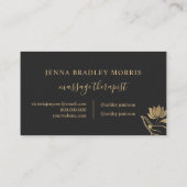 Modern Black and Gold Foil Massage Therapist Logo 名刺 (裏面)