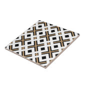 Modern Black and Gold Geometric Plaid タイル (側面)