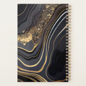 Modern Black and Gold Marbled Monogram プランナー手帳 (裏面)